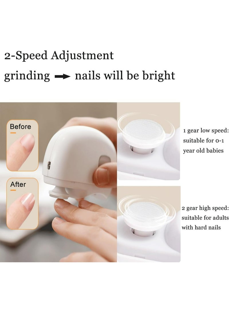 Electric Baby Nail Clippers,2-in-1 Emeralune Electric Polishing Automatic Nail Clippers Pro with Light Trimmer Nail Cutter Manicure for Baby Elderly Care Tool,Elecctric Nail Trimmer  - Image 3