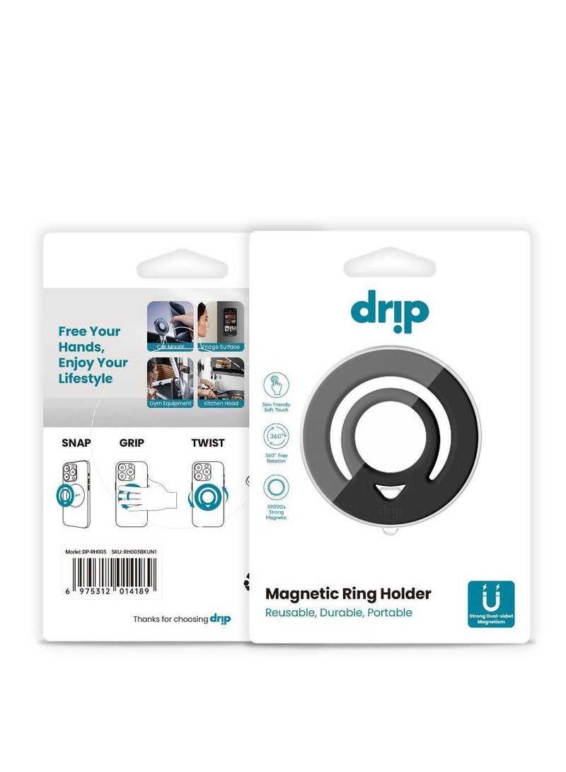 DRIP Mobile Holder with MagSafe Support and Silicone Ring -Black - Image 4