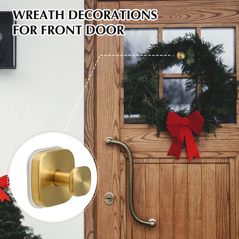 warlve Suction Cup Hooks for Shower - Reusable No-Drill Mounting - Hooks for Towels, Robes & Loofah on Metal, Glass, Mirrors, Tile & Smooth Non-Porous Surfaces (4, Brushed Gold) - Image 3