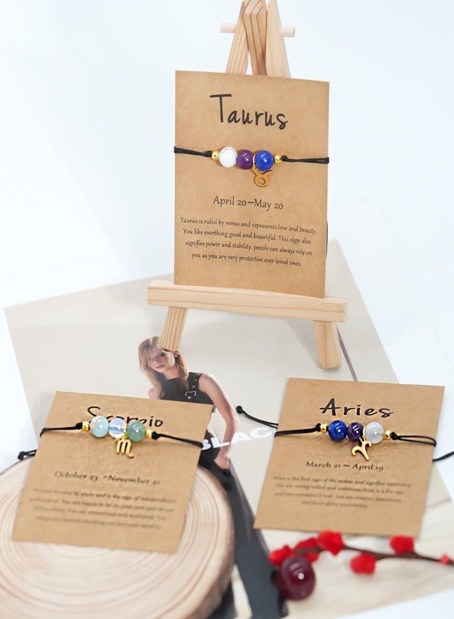 nylry Healing Crystal Zodiac Bracelets for Women Men 12 Constellation Bracelet Natural Stone Chakra Zodiac Sign Beaded Bracelets Astrology Birthday Healing Crystals Jewelry Gifts-Aries - Image 5