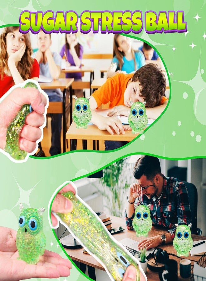 EVDERS 1Pcs Squishy Stress Owl Toy, Owl Squishy Malt Sugar Stress Balls for Adults Kids, Cute Animal Sensory Fidget Toys, Squeeze Stretchy Owls Stress Toys for Party Favors (Green) - Image 4