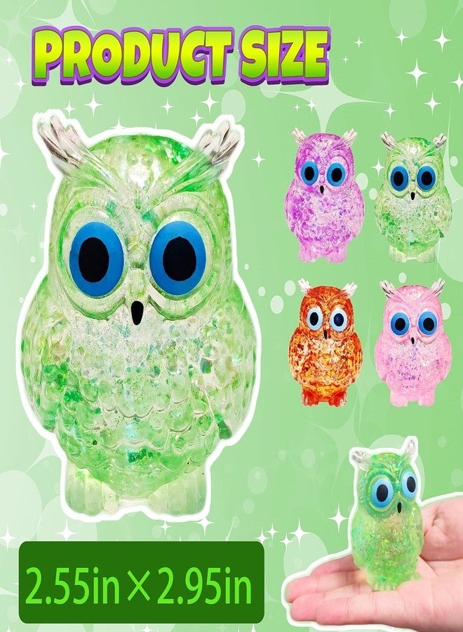EVDERS 1Pcs Squishy Stress Owl Toy, Owl Squishy Malt Sugar Stress Balls for Adults Kids, Cute Animal Sensory Fidget Toys, Squeeze Stretchy Owls Stress Toys for Party Favors (Green) - Image 2