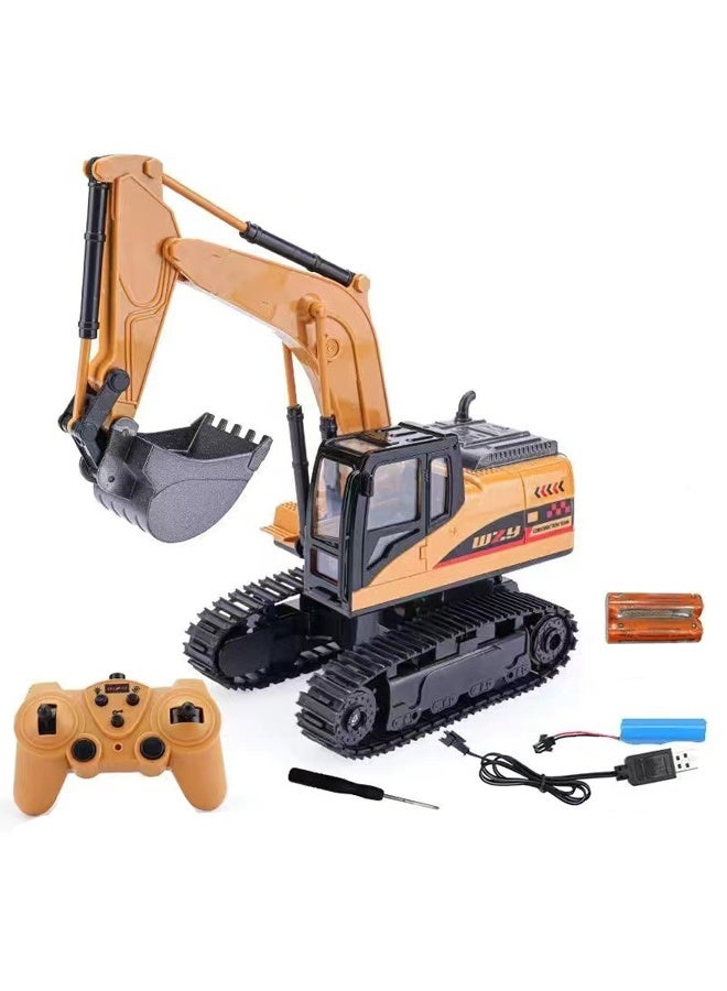 Remote Control Excavator RC Excavator Truck Toys  Movable Claw Digger Trucks2.4Ghz Construction Vehicles with Metal Shovel for Kids Boys Age 6+ Year Old  ﻿ - Image 1