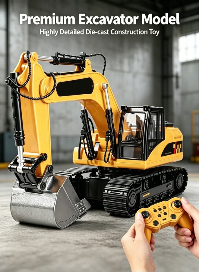 Remote Control Excavator RC Excavator Truck Toys  Movable Claw Digger Trucks2.4Ghz Construction Vehicles with Metal Shovel for Kids Boys Age 6+ Year Old  ﻿ - Image 1