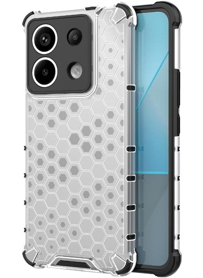 Redmi Note 13 5G (Not 4G) Case Cover, Beehive Style Design, Four Corners Anti-Fall Full Body Shockproof Case for Redmi Note 13 5G, Black/Clear  - Image 1