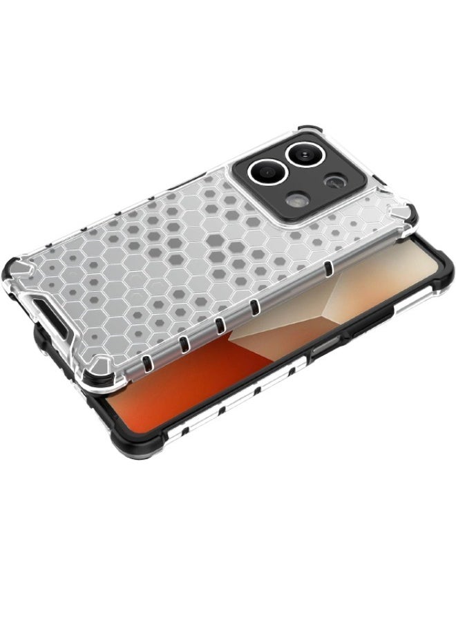 Redmi Note 13 5G (Not 4G) Case Cover, Beehive Style Design, Four Corners Anti-Fall Full Body Shockproof Case for Redmi Note 13 5G, Black/Clear  - Image 4