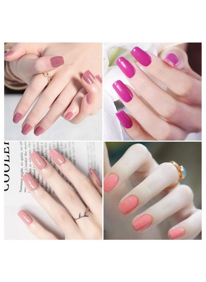 DANNEASY - 16 Sheets Nail Polish Stickers Solid Color Full Nail Wraps Self Adhesive Nail Polish Strips For Women Acrylic Nail Art With 1Pc Nail File Cuticle Stick (Pink Red) - Image 1