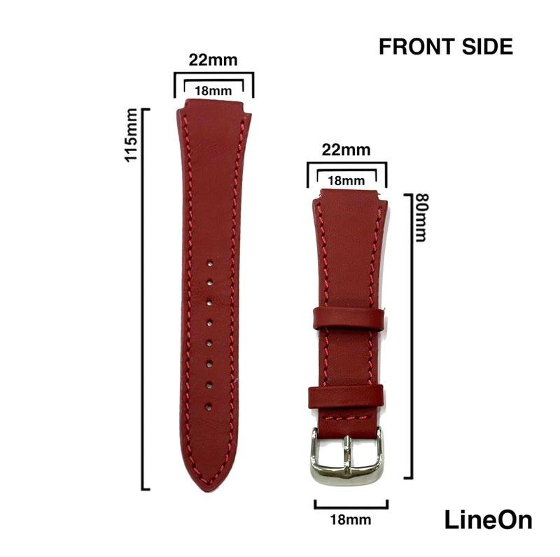 Lineon 18mm Genuine Leather Watch Strap Cut Pattern Specially Compatible With CASIO Royale AE-1200WH AE 1200 WH with Tool - Image 3