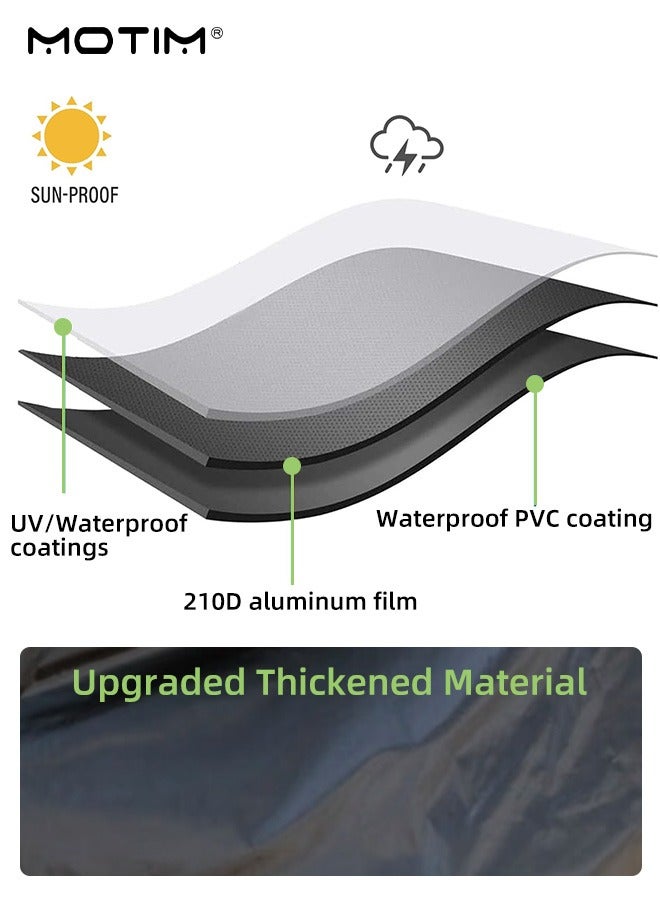 Motim 210D Motorcycle Cover with Ear Protection, Waterproof Sun Outdoor UV Protection with Reflective Strips, Motorbike Cover All Season Universal Weather, 4XL Motorcycles Vehicle Cover (295*140*110cm) - Image 5