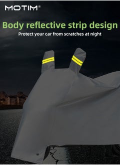Motim Motorcycle Cover With Ear Protection, Motorbike Cover All Season Universal Weather, Waterproof Outdoor UV Protection with 2 Reflective Strips, 4XL Motorcycles Vehicle Cover  - Image 3