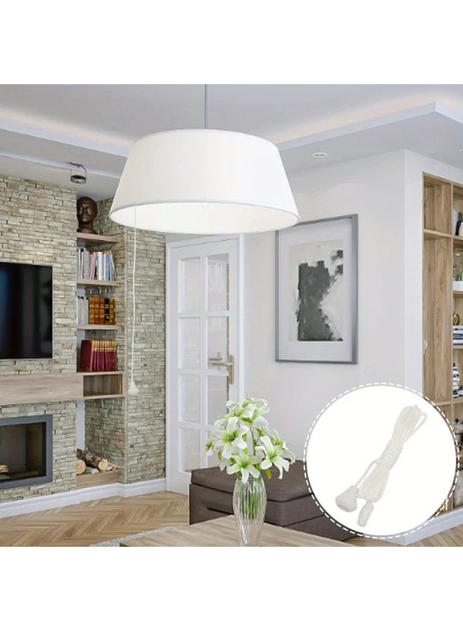 2pcs White Nylon Pull Cords For Ceiling And Bathroom Light Switches Durable Easy Install - Image 4