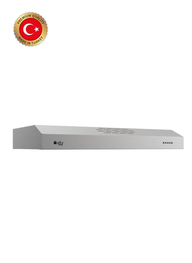 Purity - Kitchen Cooker Hood, 90 cm Wall-Mount, 450 m³/h Suction Power, 3-Speed Flat Design, LED Lighting, Silver Inox ( PTSLIM 90 X ) - Image 1