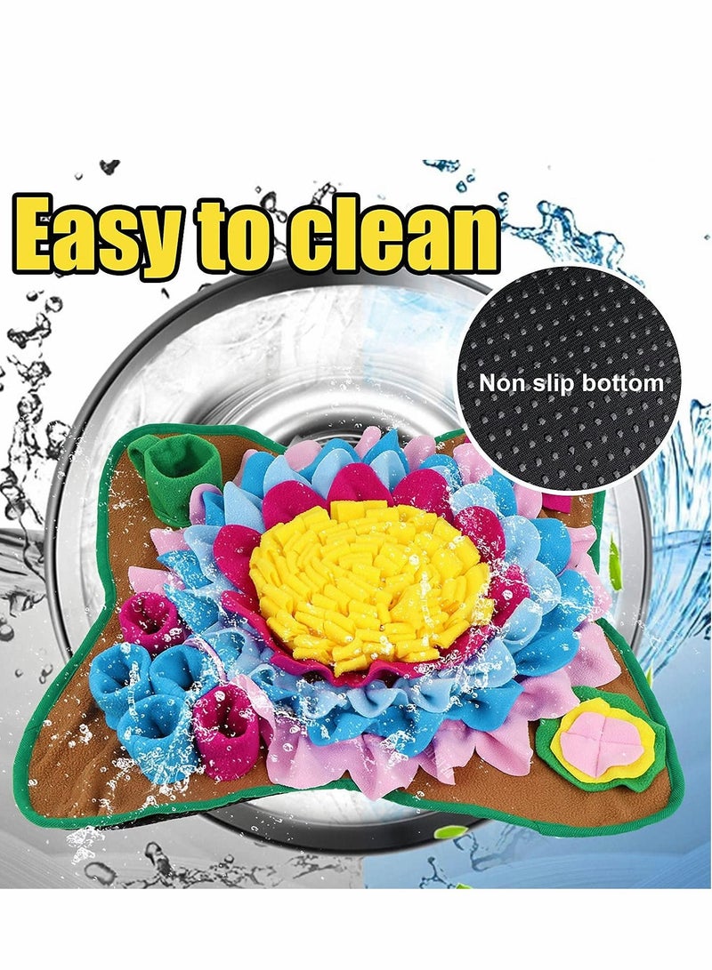Excefore Pet Snuffle Mat for Dogs, Sunflower Suction Cups Dog Treats Feeding with Puzzle Toys Nose-Work Encourages Natural Foraging Skills, 48 x 48cm - Image 5