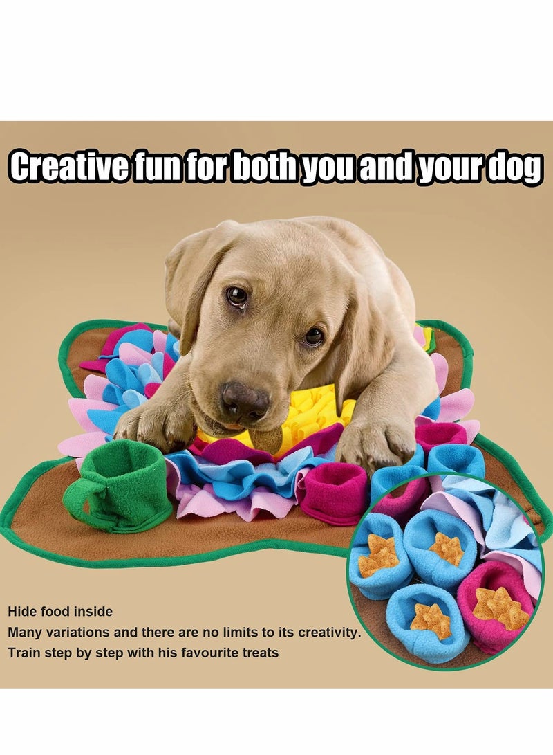 Excefore Pet Snuffle Mat for Dogs, Sunflower Suction Cups Dog Treats Feeding with Puzzle Toys Nose-Work Encourages Natural Foraging Skills, 48 x 48cm - Image 2