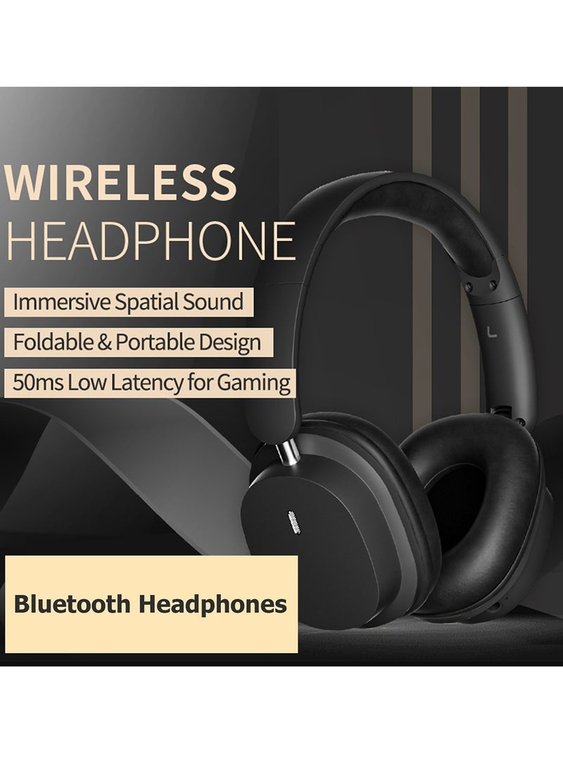 TokFaa Bluetooth Headphones Over Ear HiFi Stereo Foldable Wireless Headphones with Microphone Noise Canceling Wireless Headphones for Home Office Travel（Black） - Image 2
