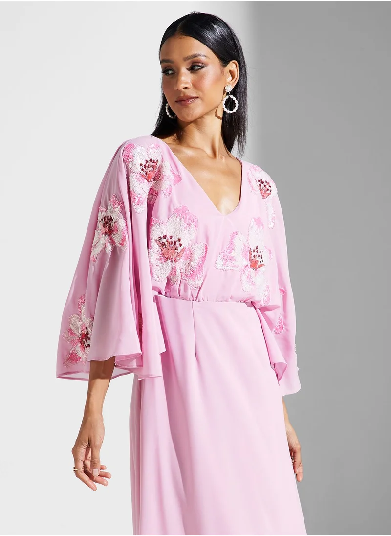 Maya Embellished V-Neck Dress
