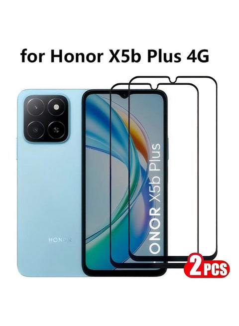 عبوتان من واقي الشاشة 9H لهاتف Honor X5b Plus 4G، واقي شاشة فائق النحافة عالي الدقة من الزجاج المقوى الفاخر