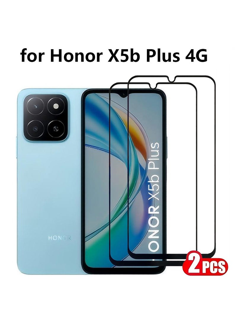 عبوتان من واقي الشاشة 9H لهاتف Honor X5b Plus 4G، واقي شاشة فائق النحافة عالي الدقة من الزجاج المقوى الفاخر