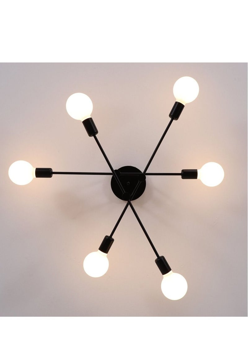 MIXDE Mid Century Sputnik Chandelier Modern Ceiling Lighting 6 Lights Adjustable Industrial Mount Pendant Light Fixture For Kitchen Living Dining Room Bedroom Foyer  - Image 2