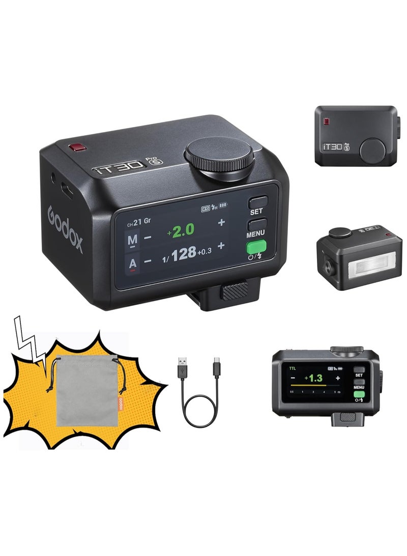 Godox GODOX IT30PRO S Camera Flash, IT30 PRO S Mini Flashes, TTL HSS 1/8000s Flash, Compatible with Sony Alpha A9 III a7III a7CII a7IV a7C a7RV a7 a7SIII a6700 a6400 a6600 ZV-E10 II ZV1 a6100 00 (Black) - Image 1