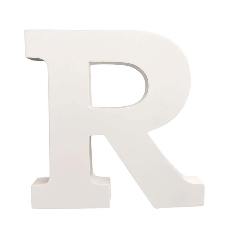SMARTCAREWOOD Wooden R Letter- English Upper Case Alphabets Cutouts for Art and Craft Work (R_White_15x2.5 Cm) - Image 5