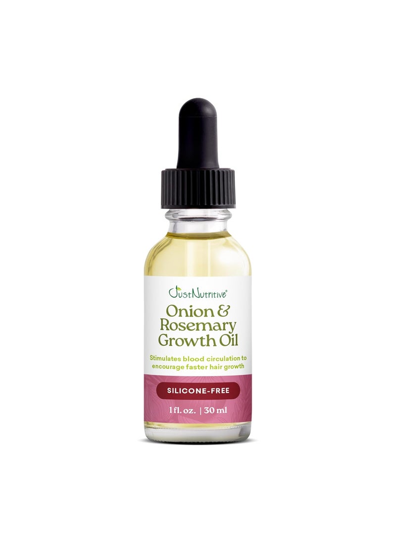 Just Nutritive Just Nutritive Rosemary  Onion Hair Growth Oil Treatment for Thinning Breakage Scalp Health Collagen Boost Antioxidants Omega3  6 Fatty Acids for Stronger Thicker Hair  1 oz 