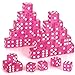 Poen 30 Pcs Light Pink Dice Set Opaque 16mm Dice Casino Theme Party with White Pips for Game Party Family Board Games - Image 2
