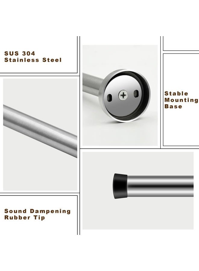HUTLON Door Stop 2 Pack, Long Door Stopper, 6 Inch Large Modern Brushed Metal Doorstop Door Holder with Mute Rubber Tip, Heavy Duty Commercial Stainless Steel Solid Door Stopper Wall Protector - Image 3