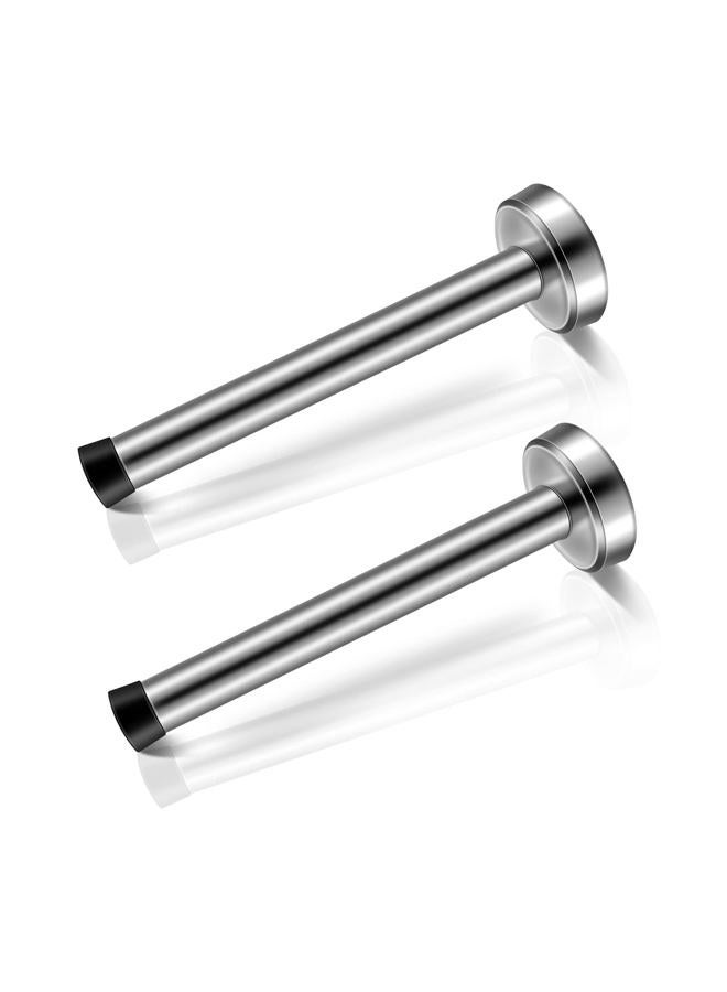 HUTLON Door Stop 2 Pack, Long Door Stopper, 6 Inch Large Modern Brushed Metal Doorstop Door Holder with Mute Rubber Tip, Heavy Duty Commercial Stainless Steel Solid Door Stopper Wall Protector - Image 1