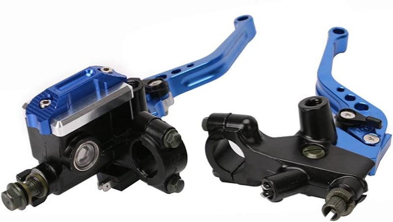 PACEWALKER Universal Motorcycle 7/8" 22mm Handlebar Brake Master Cylinder Clutch Lever CNC Left & Right Set for Honda Kawasaki Suzuki Yamaha Blue - Image 1