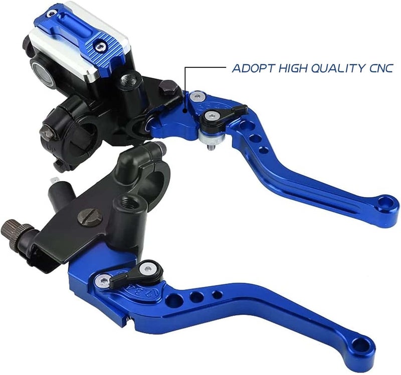 PACEWALKER Universal Motorcycle 7/8" 22mm Handlebar Brake Master Cylinder Clutch Lever CNC Left & Right Set for Honda Kawasaki Suzuki Yamaha Blue - Image 2