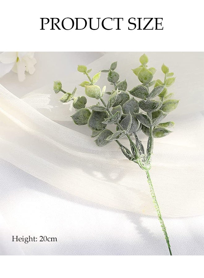 DUNISO 10 Pcs Artificial Flowers，Plastic Fake Flowers Bouquets，Fake Plant Eucalyptus Flower Arrangement for Home Office ，DIY Decorative Fake Flowers，Durable,Easy to Care for，for Hotel Home Office Kitchen Wedding Farmhouse Décor - Image 2
