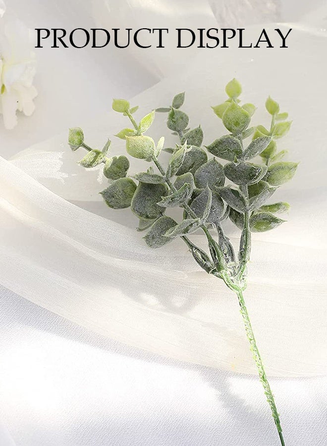 DUNISO 10 Pcs Artificial Flowers，Plastic Fake Flowers Bouquets，Fake Plant Eucalyptus Flower Arrangement for Home Office ，DIY Decorative Fake Flowers，Durable,Easy to Care for，for Hotel Home Office Kitchen Wedding Farmhouse Décor - Image 4