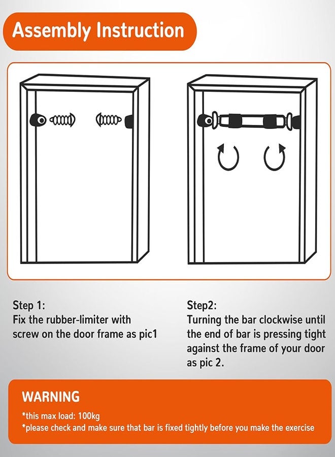 قضيب سحب، قضيب سحب قابل للتعديل من الفولاذ المقاوم للصدأ مقاس 23.6-38.5 بوصة مع مقبض ناعم، معدات رياضية منزلية شديدة التحمل للتدريب على اللياقة البدنية - Image 5