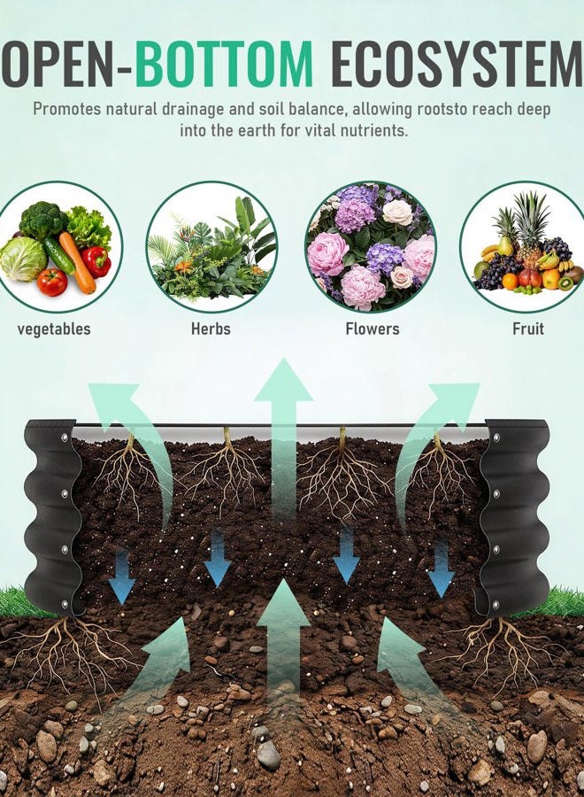 ZXZYHFTY Round Galvanized Raised Garden Bed kit, Blue Outdoor Garden Raised Planter Box, Round Large Metal Raised Garden Beds for Vegetable 2 * 2 * 1ft 3 Pcs - Image 5