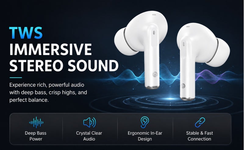 يوبلو سماعات أذن UBLUE Hyperbeats، سماعات أذن لاسلكية (TWS)، بلوتوث 6.0، مشغلات صوتية 13 مم، عمر بطارية يصل إلى 5 ساعات (عند مستوى صوت 50%)، داخل الأذن، أبيض - Image 2