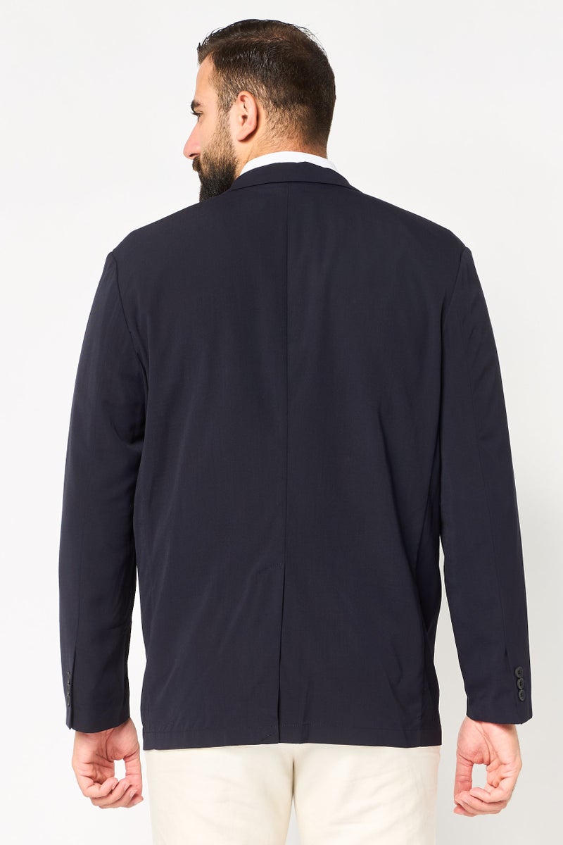 SELECTED Men Drop Shoulder Fit Solid Casual Blazer, Navy - Image 4