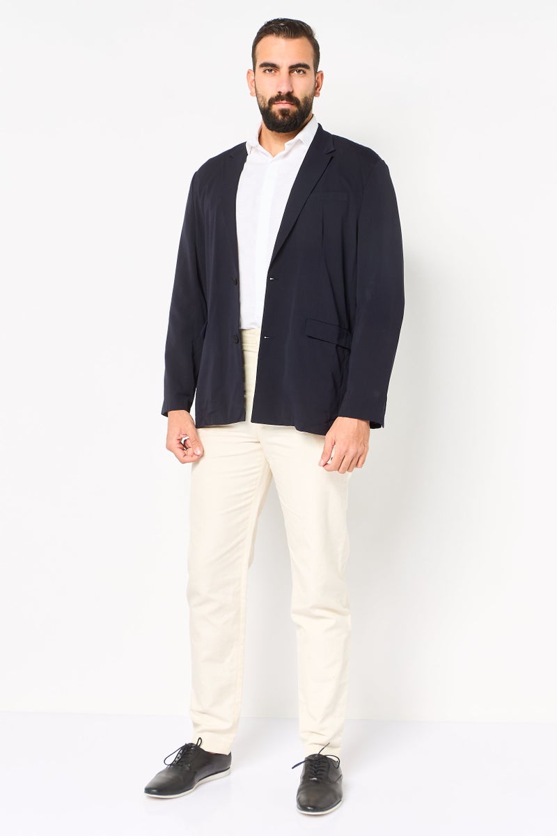 SELECTED Men Drop Shoulder Fit Solid Casual Blazer, Navy - Image 2