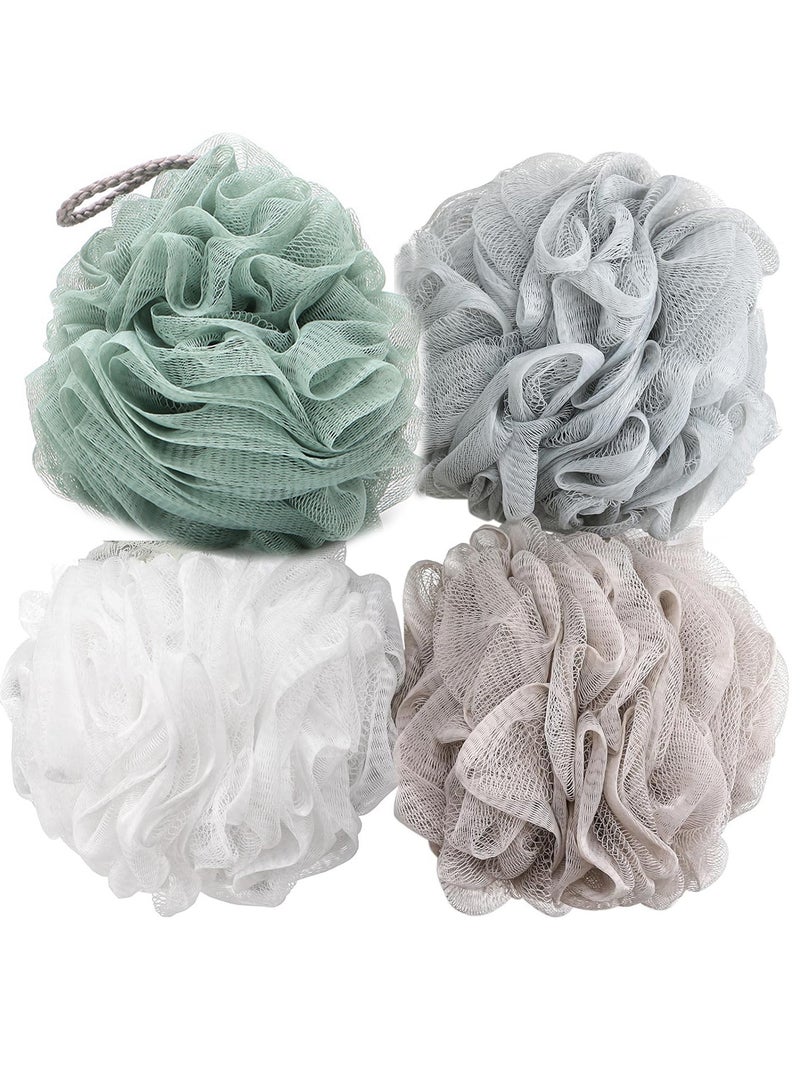 4 Pcs Bath Sponge Mesh Shower Ball Loofahs Body Scrubber Sponge Ball - Image 1