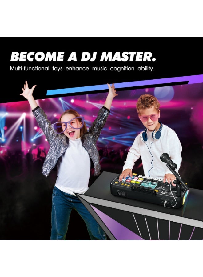 Kids DJ Turntable Toy – Multi-Function Bluetooth Music Instrument with Realistic Sound Effects, Playable Keys & Microphone  | Educational Baby Musical Toy for Early Learning & Hand-Eye Coordination - Image 5