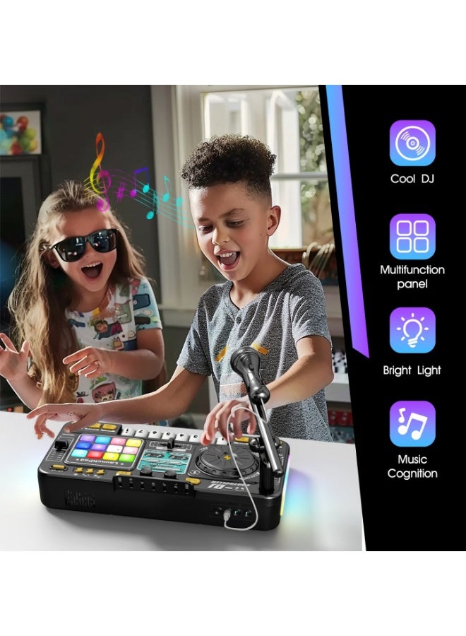 Kids DJ Turntable Toy – Multi-Function Bluetooth Music Instrument with Realistic Sound Effects, Playable Keys & Microphone  | Educational Baby Musical Toy for Early Learning & Hand-Eye Coordination - Image 3