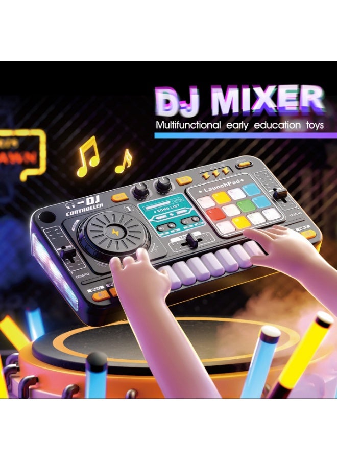 Kids DJ Turntable Toy – Multi-Function Bluetooth Music Instrument with Realistic Sound Effects, Playable Keys & Microphone  | Educational Baby Musical Toy for Early Learning & Hand-Eye Coordination - Image 2