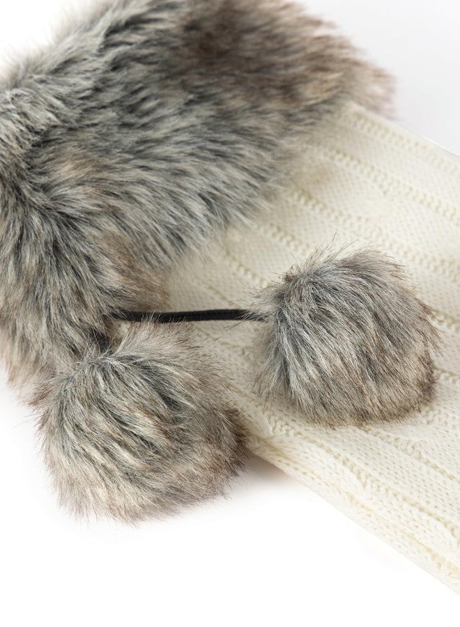E-FirstFeeling Cable Knit Christmas Stockings with Faux Fur Cuff Large Knitted Xmas Stockings Rustic Hanging Stockings Ornaments for Christmas Decorations Holiday Season Decor (Ivory White) - Image 4
