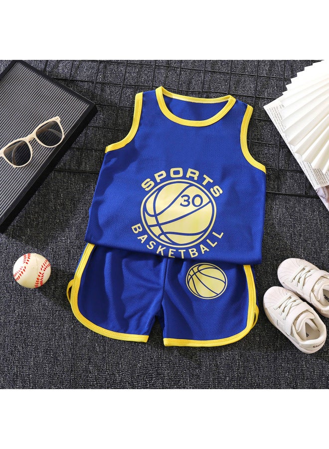 Baby Boys & Girls Summer Basketball Sports Suit Mesh Vest Quick-Drying Shorts Trendy Jersey