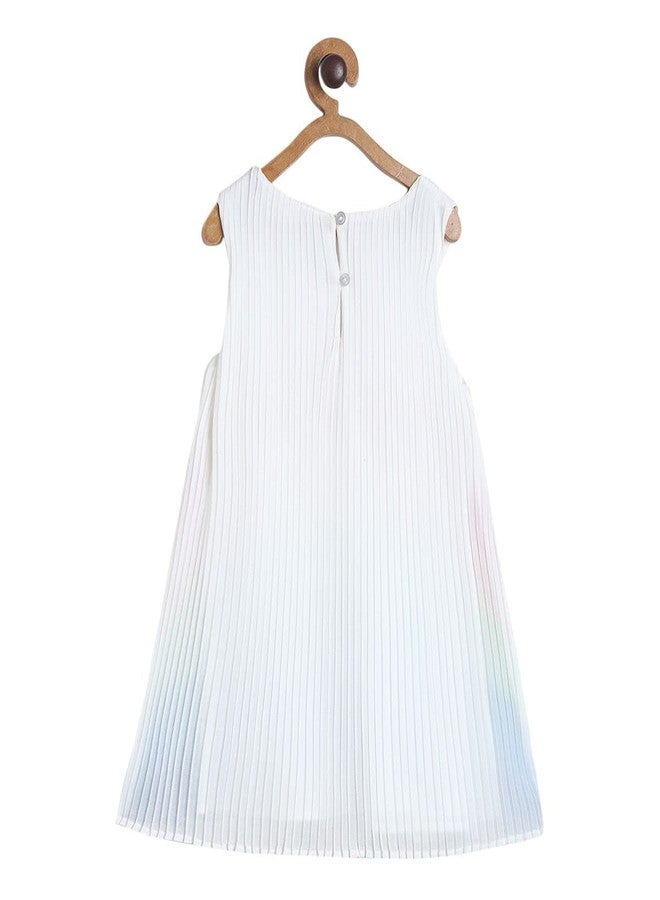 miniklub Baby Round Neck Sleeveless Woven Polyester Multi Color Dress (18-24M) - Image 2