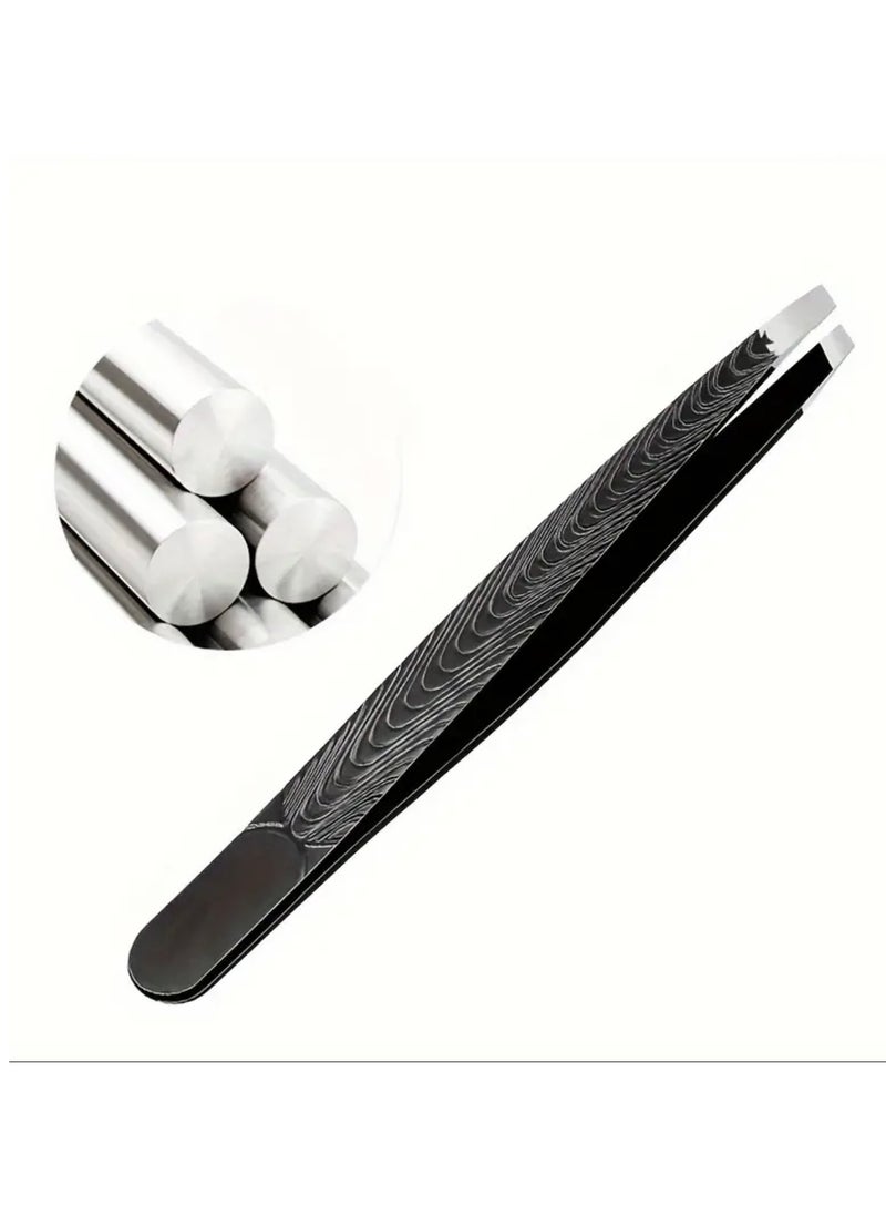 CleanWave - The Pure Effect Precision Slant-Tip Tweezers – Professional Hair Removal for Perfectly Groomed Brows, Beard & Mustache! Ideal for Eyebrows,Grooming - Non-Slip, Professional Grade Precision Tools  - Image 2