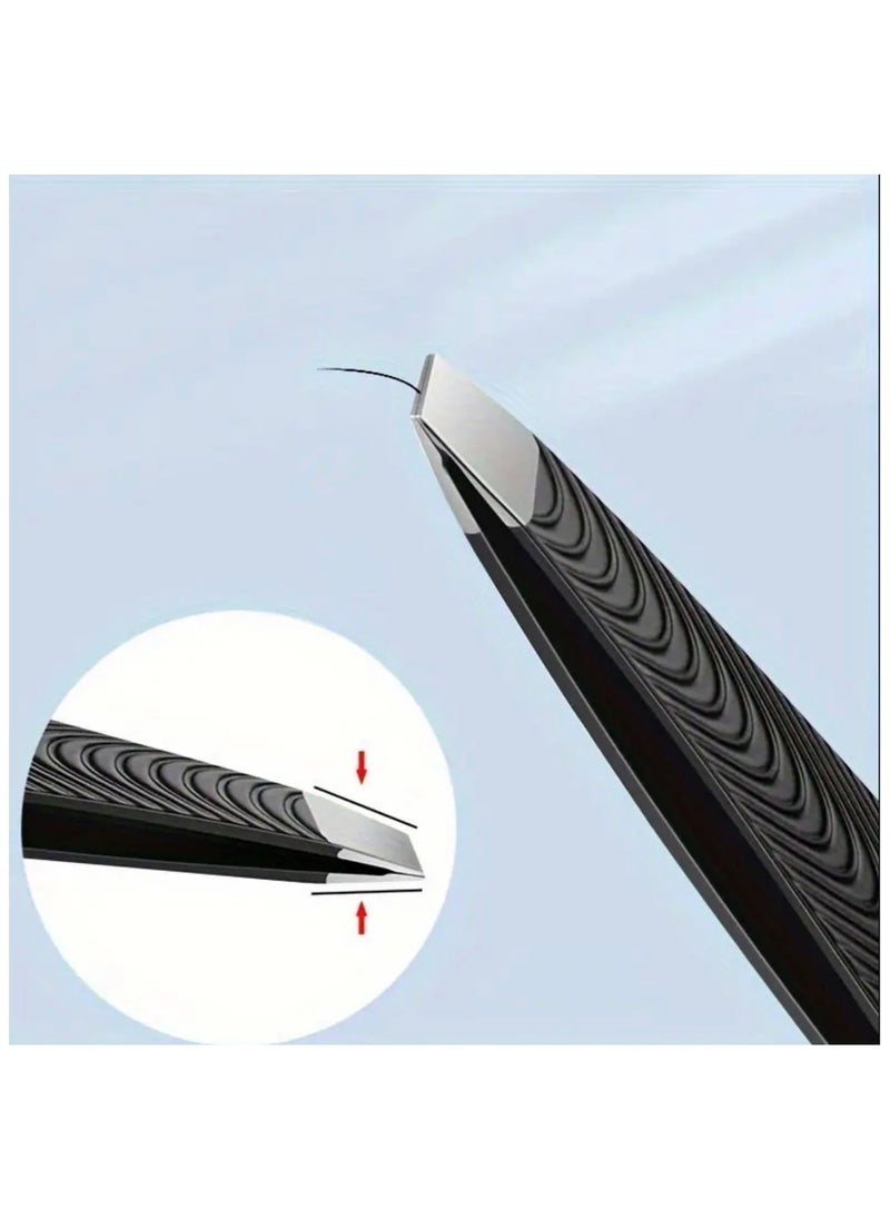 CleanWave - The Pure Effect Precision Slant-Tip Tweezers – Professional Hair Removal for Perfectly Groomed Brows, Beard & Mustache! Ideal for Eyebrows,Grooming - Non-Slip, Professional Grade Precision Tools  - Image 3