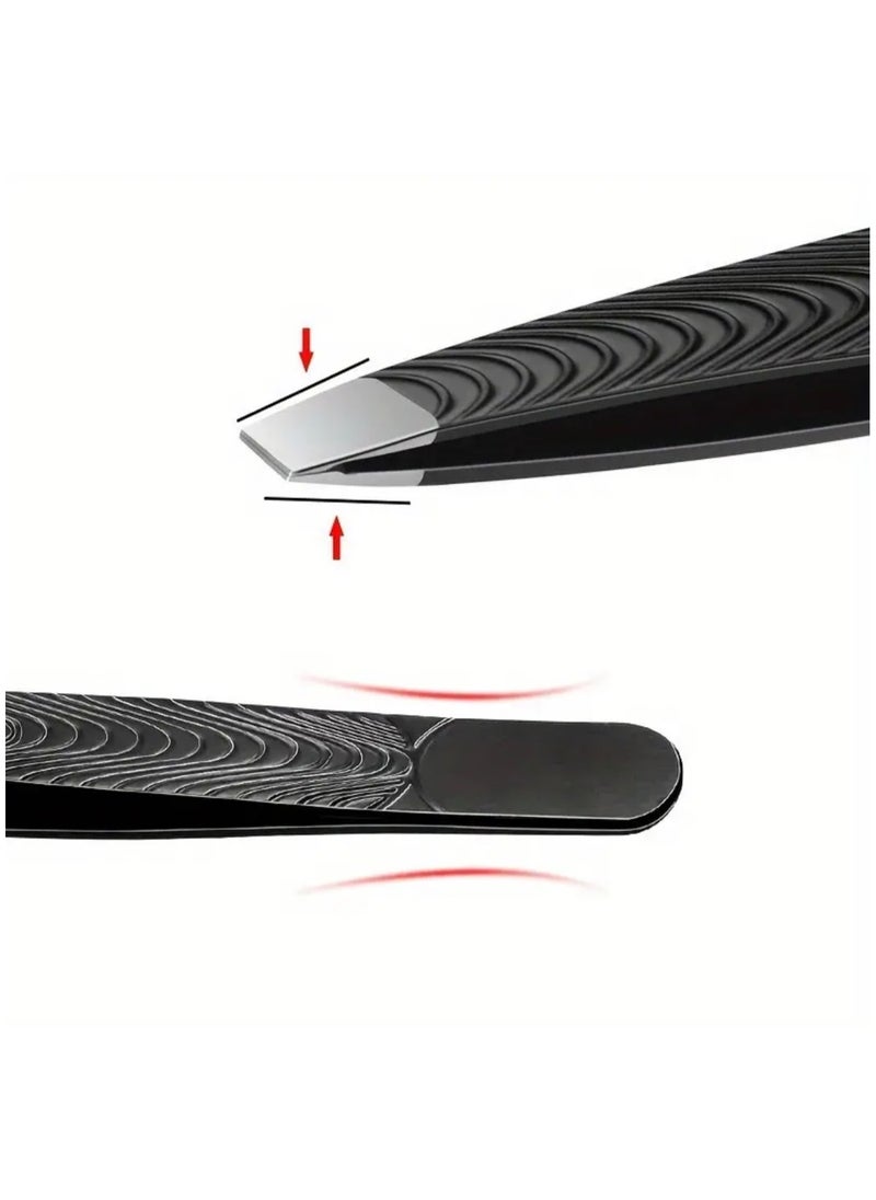 CleanWave - The Pure Effect Precision Slant-Tip Tweezers – Professional Hair Removal for Perfectly Groomed Brows, Beard & Mustache! Ideal for Eyebrows,Grooming - Non-Slip, Professional Grade Precision Tools  - Image 5