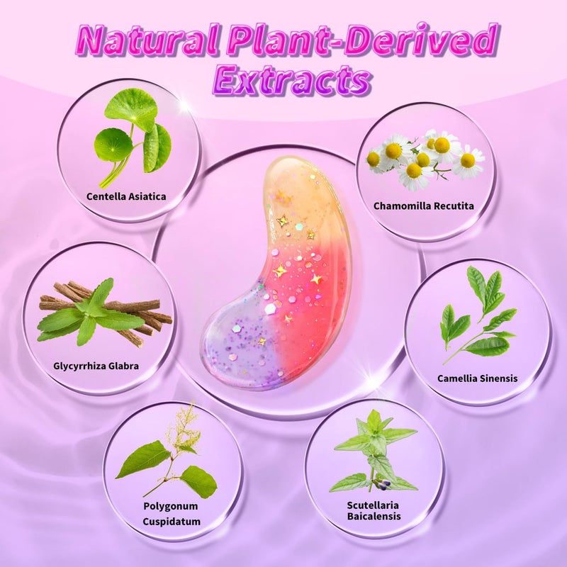 OneSpring Eye Masks (24 Pairs) - Gift for Her - Tri-color Under Eye Patches for Dark Circles, Puffiness, Wrinkles, Soothing & Hydrating, Skincare Eye Gel Pads, Beauty Essential for Women, Easter Basket Stuffers - Image 4