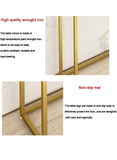 JOMILA Console Table for Entryway, Faux Marble Sofa Table with Golden Frame for Living Room Office Gold  - Image 3